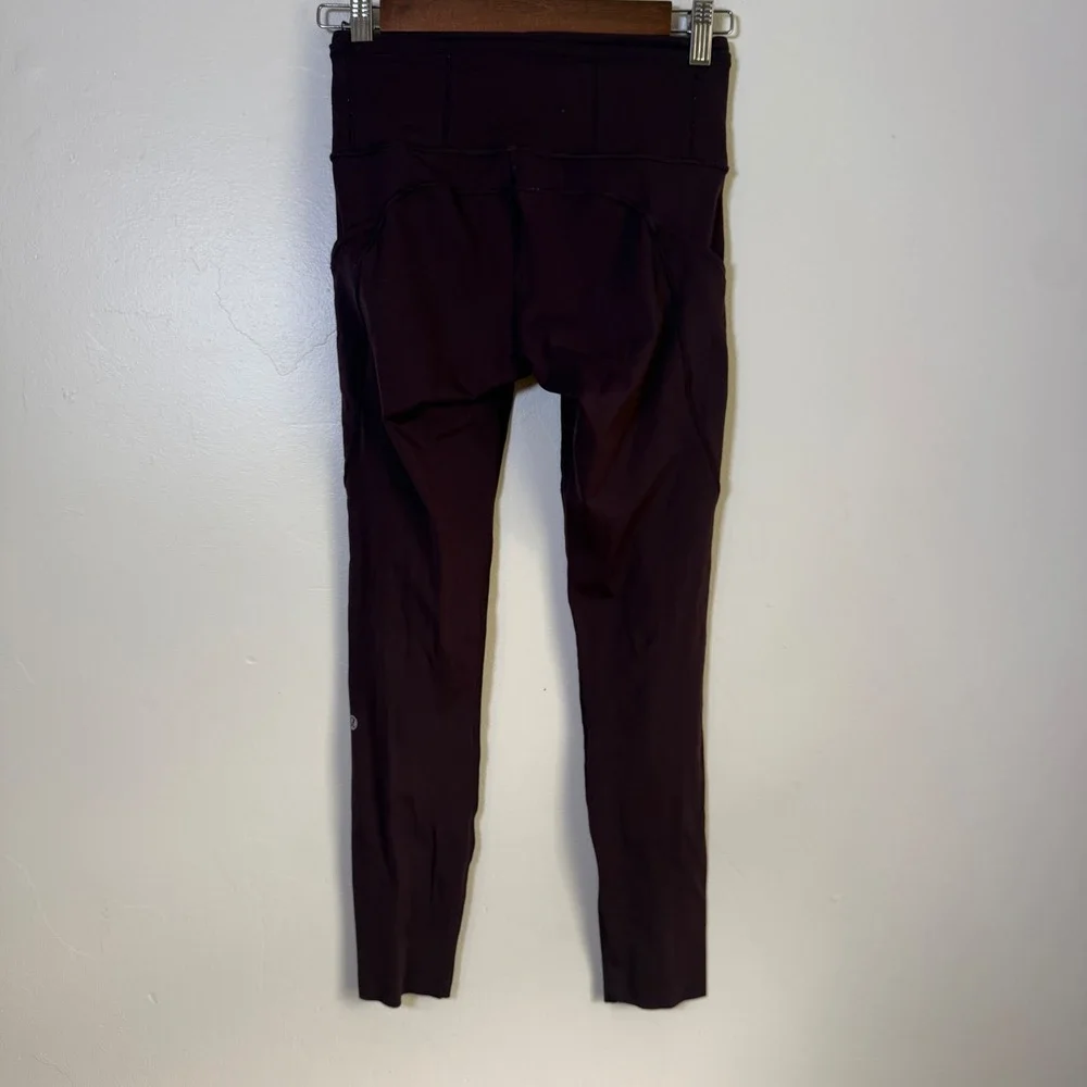 Lululemon Fast and Free High Rise Reflective Pocket Leggings Size 4 Plum